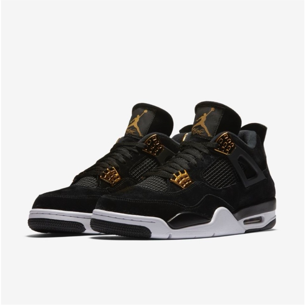 Nike Air Jordan 4 Retro Royalty Black And Gold High Top Sneakers